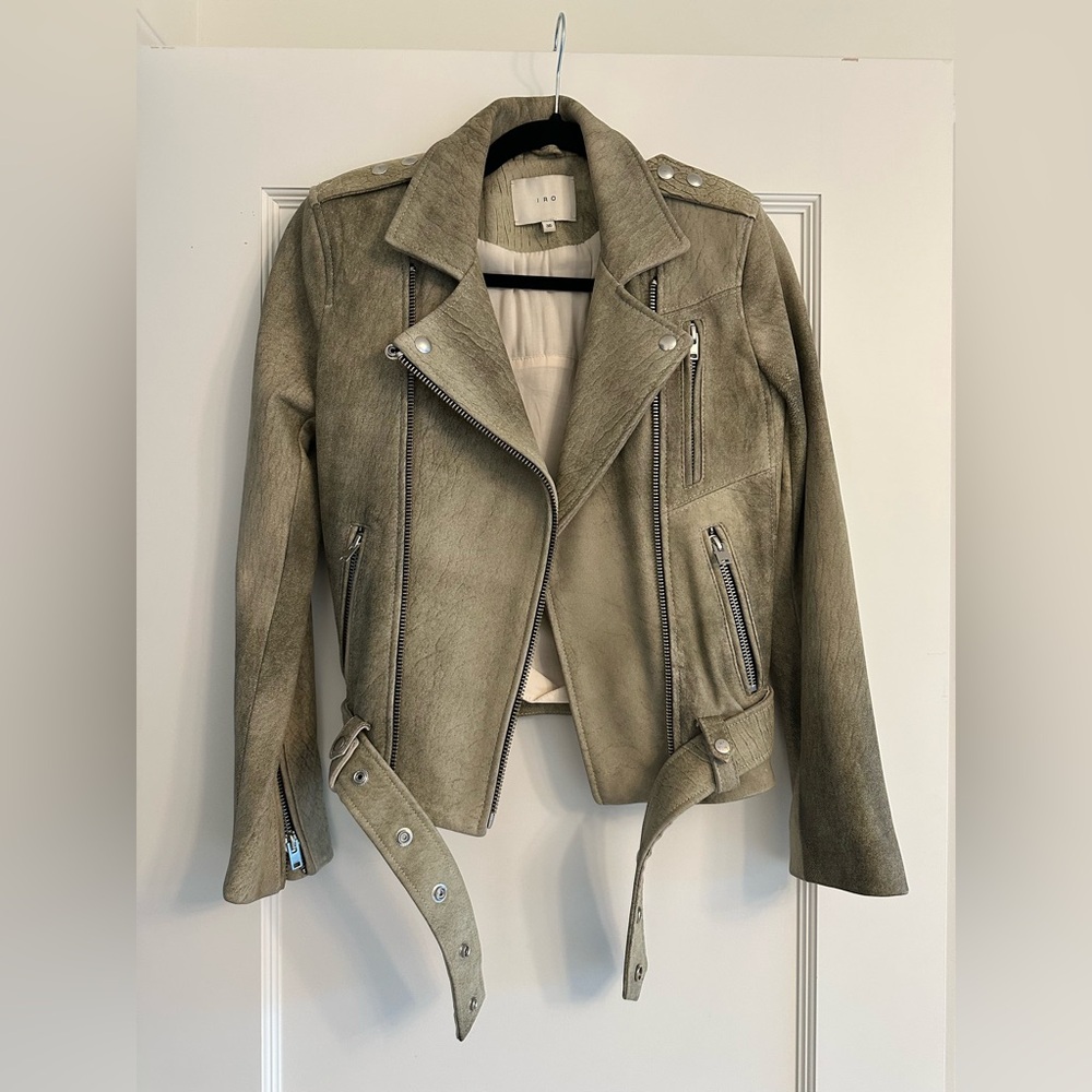 Green leather IRO jacket (seen on Kendall Jenner)